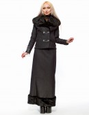 X-Style Long Denim Fleece Skirt with Faux Fur (107081) - цена, 4