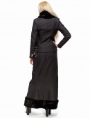 X-Style Long Denim Fleece Skirt with Faux Fur (107081) - оригинальная одежда, 2