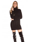 Roll Neck Cable Knit Sweater Dress (111291) - цена, 4