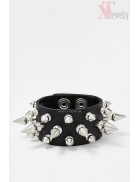 PU Leather Wristband Cuff with Spikes