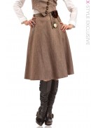 Steampunk Skirt with Hinged Pocket and Watch X7202