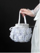 White Wedding Rose Handbag (handmade)