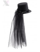 Women's Halloween Hat with Veil and Roses XA155