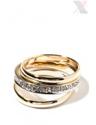 Gold-Plated Rings 3 pcs Set