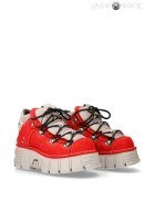 Red Nubuck Platform Sneakers N4009