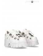 White Leather Platform Sneakers TB4002