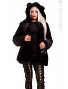 Fur coat with hood and cat ears X75