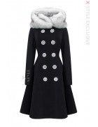 Vintage Women's Winter Wool Coat with Fur X093