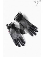 Прозорі чорні рукавички U1205