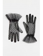 Чорні фатинові рукавички UF-Vintage