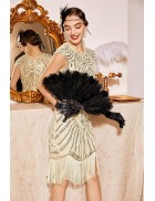 Sequin Party Fringe Gatsby Dress - Champagne