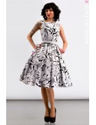 Xstyle Floral Cotton Retro Swing Dress with Belt