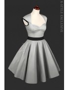 Vintage Silver Dress with Petticoat X5163