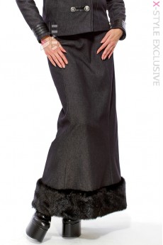 Длинная юбка на флисе с мехом X-Style