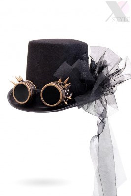 Women's Steampunk Top Hat with Goggles XA1462