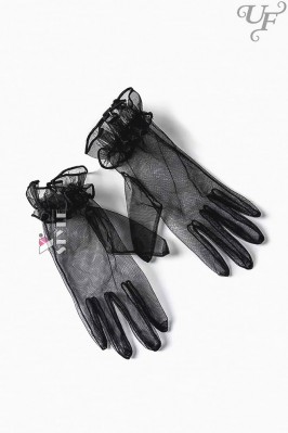 Прозрачные черные перчатки U1205