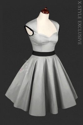 Vintage Silver Dress with Petticoat X5163