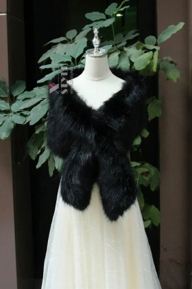 Black Fur Shawl X4138