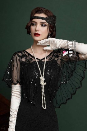 Нарядная мантия-шаль с пайетками UF-Vintage