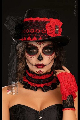 Santa Muerte Set (hat, gloves, choker)