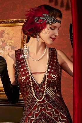 Повязка с камнями и цепочками в стиле Gatsby