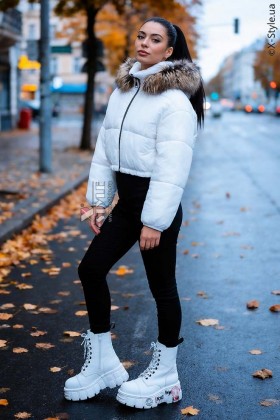 Укороченная зимняя куртка URBAN FROST с капюшоном и мехом