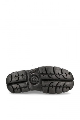 New Rock Black Leather Lace-up Boots