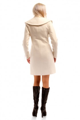 Кашемировое пальто с красивым декольте X4031