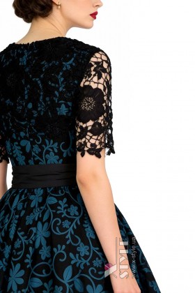 Vintage dress with an openwork shawl and belt