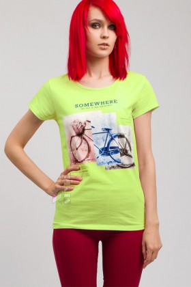 Салатовая футболка с рисунком XC2113