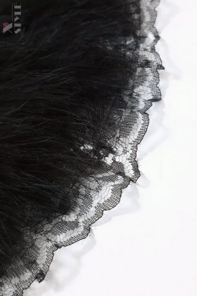Gatsby 20's Lace Fan with Feathers