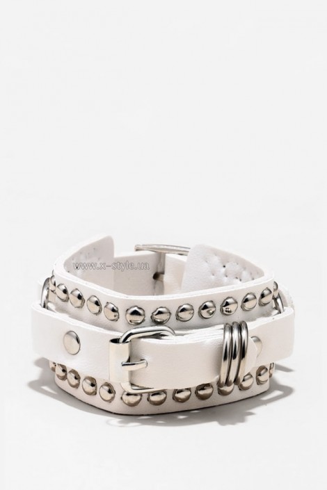 XTJ White Leather Studded Bracelet (710187)