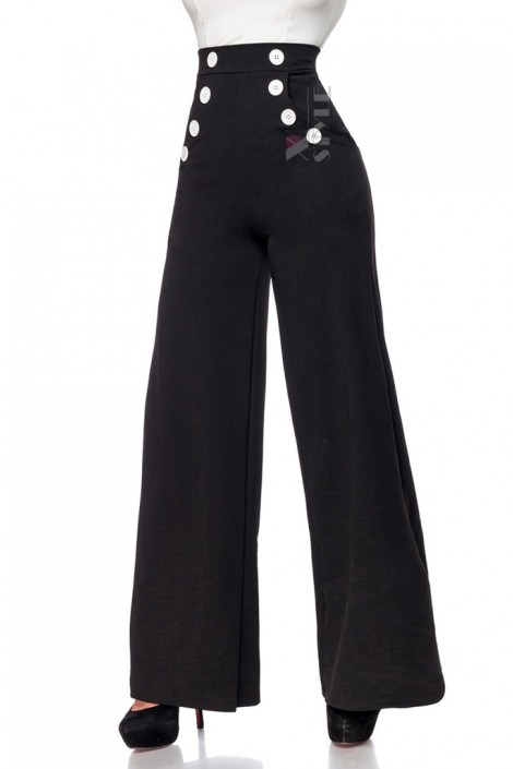Широкі брюки з кишенями та високим поясом (108061)