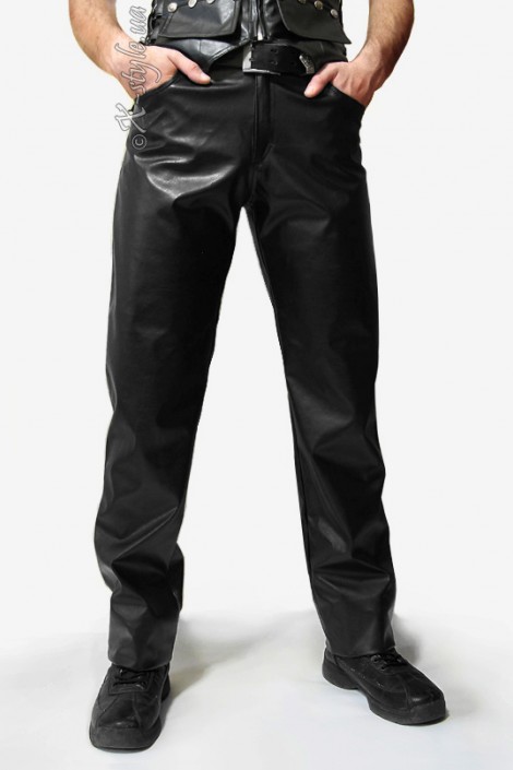 Мужские кожаные брюки (207003)