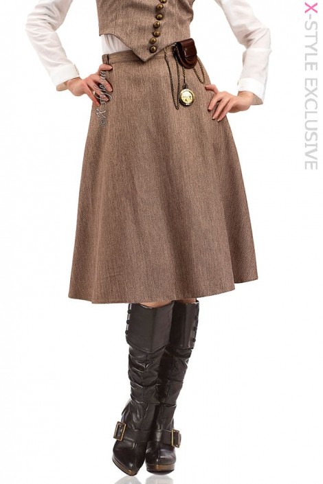 Steampunk Skirt with Hinged Pocket and Watch X7202 (107202)