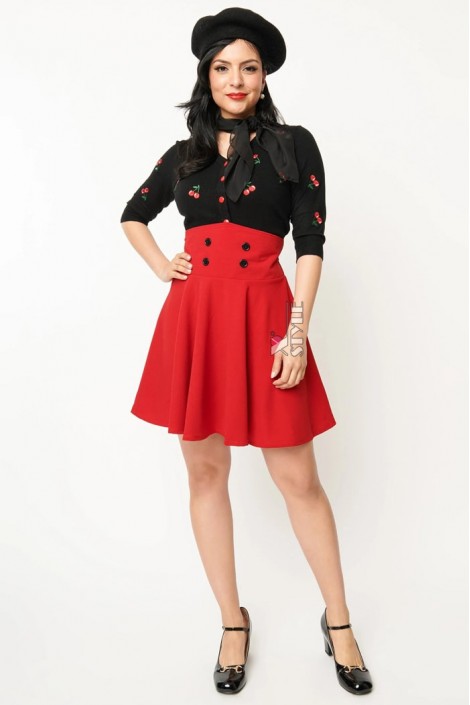 Красная юбка-корсет в стиле Ретро (1071331)