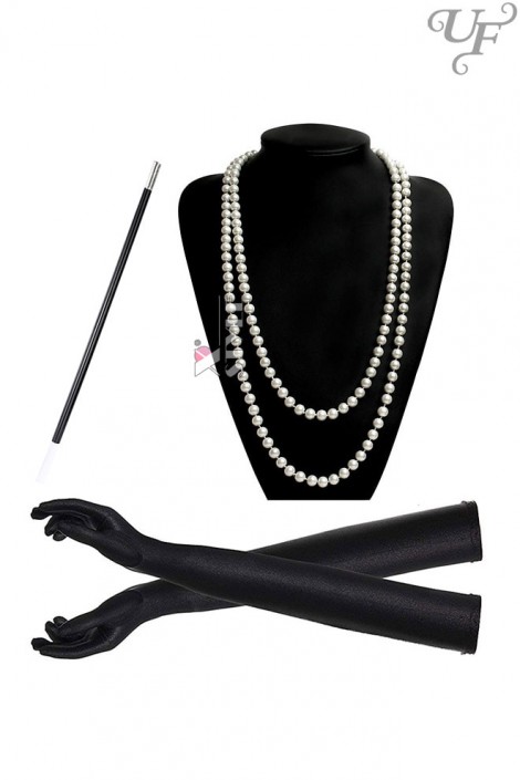 Аксесуари в стилі Gatsby (рукавички, мундштук, намисто) (611005)