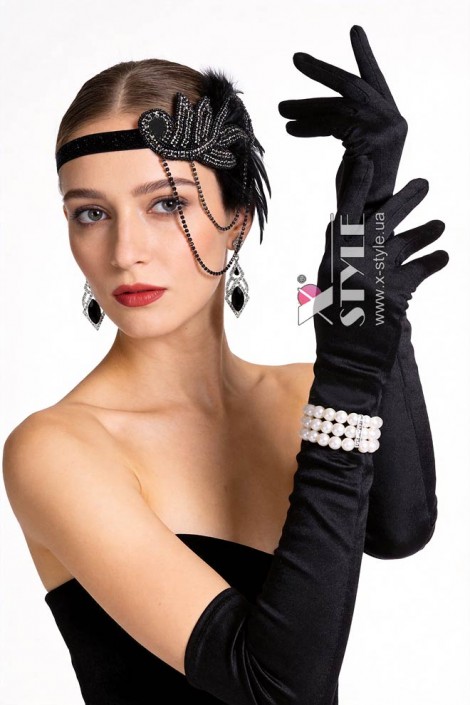 Набор аксессуаров Гэтсби (повязка, серьги, браслет, перчатки) (611072)