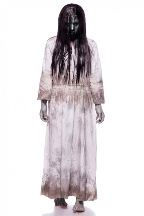 Creepy Girl Carnival Costume (dress, wig) (118052)