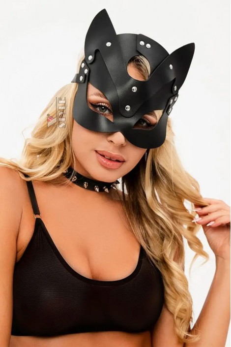 Faux Leather Cat Mask X1200 Black (901200)