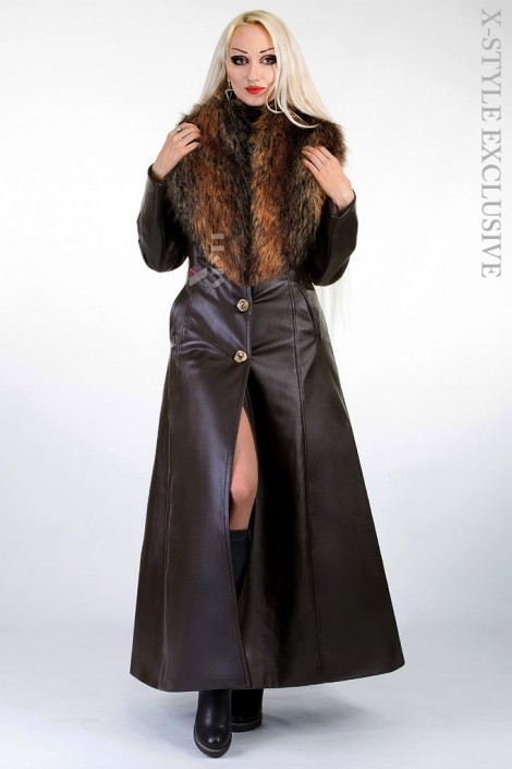 Long Winter Coat with Fur Collar X-Style (115024)