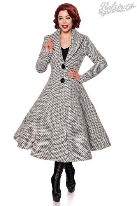 Винтажное женское пальто с шалевым воротником Belsira (114046)