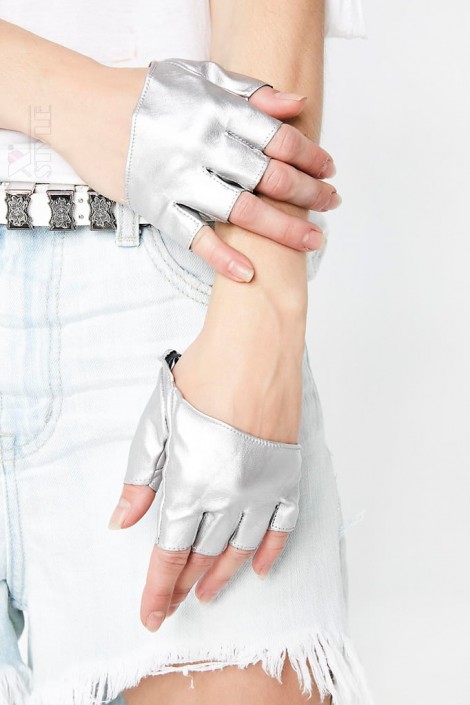 Сріблясті рукавички без пальців XT1177 (601177)