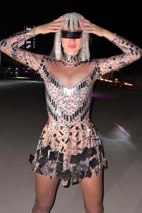 Зеркальное платье Selina телесного цвета (1292472)