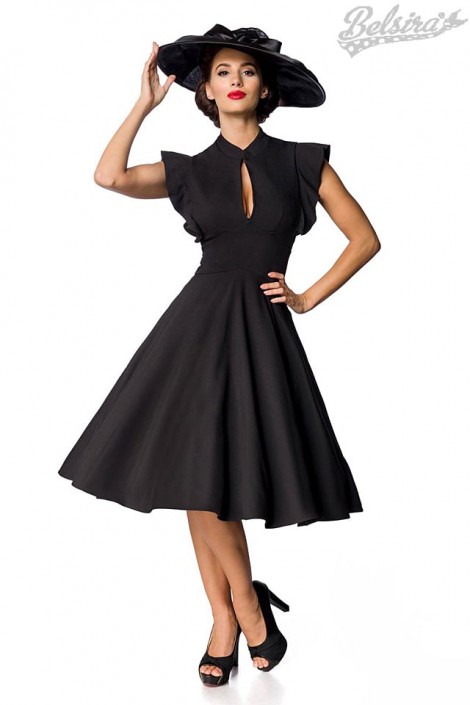 Elegant Black Swing Retro Dress (105542)