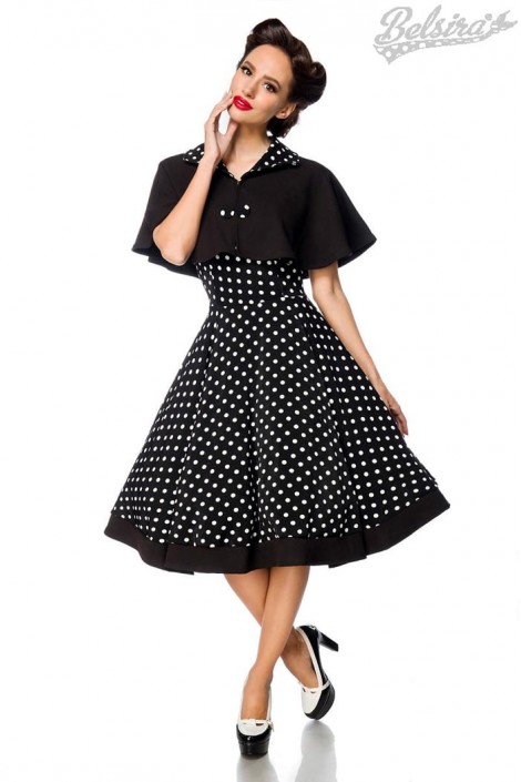 Polka Dot Swing Dress with Shawl (105584)