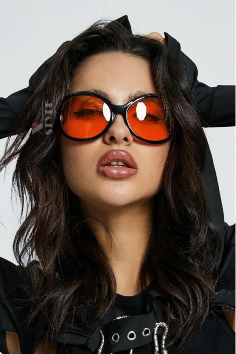 Жіночі овальні сонцезахисні окуляри з червоними лінзами X158 (905158)