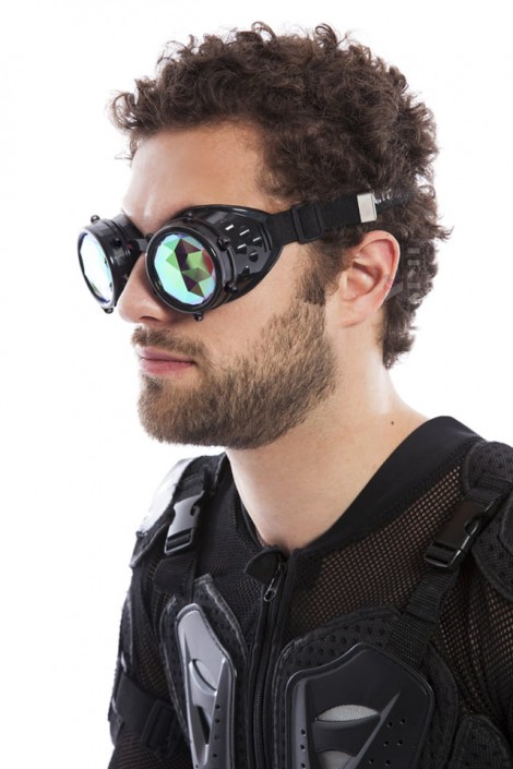 Black Kaleidoscope Goggles with Bolts X5125 (905125)