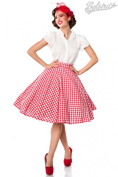 Belsira Vintage Summer Plaid Skirt (107123)