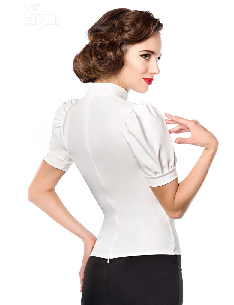 Приталенная нарядная блузка в стиле Ретро Belsira, 3